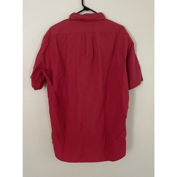 VINTAGE POLO RALPH LAUREN BLAKE SHORT SLEEVE SHIRT DARK RED MENS LARGE EXCELLENT - Picture 2 of 3